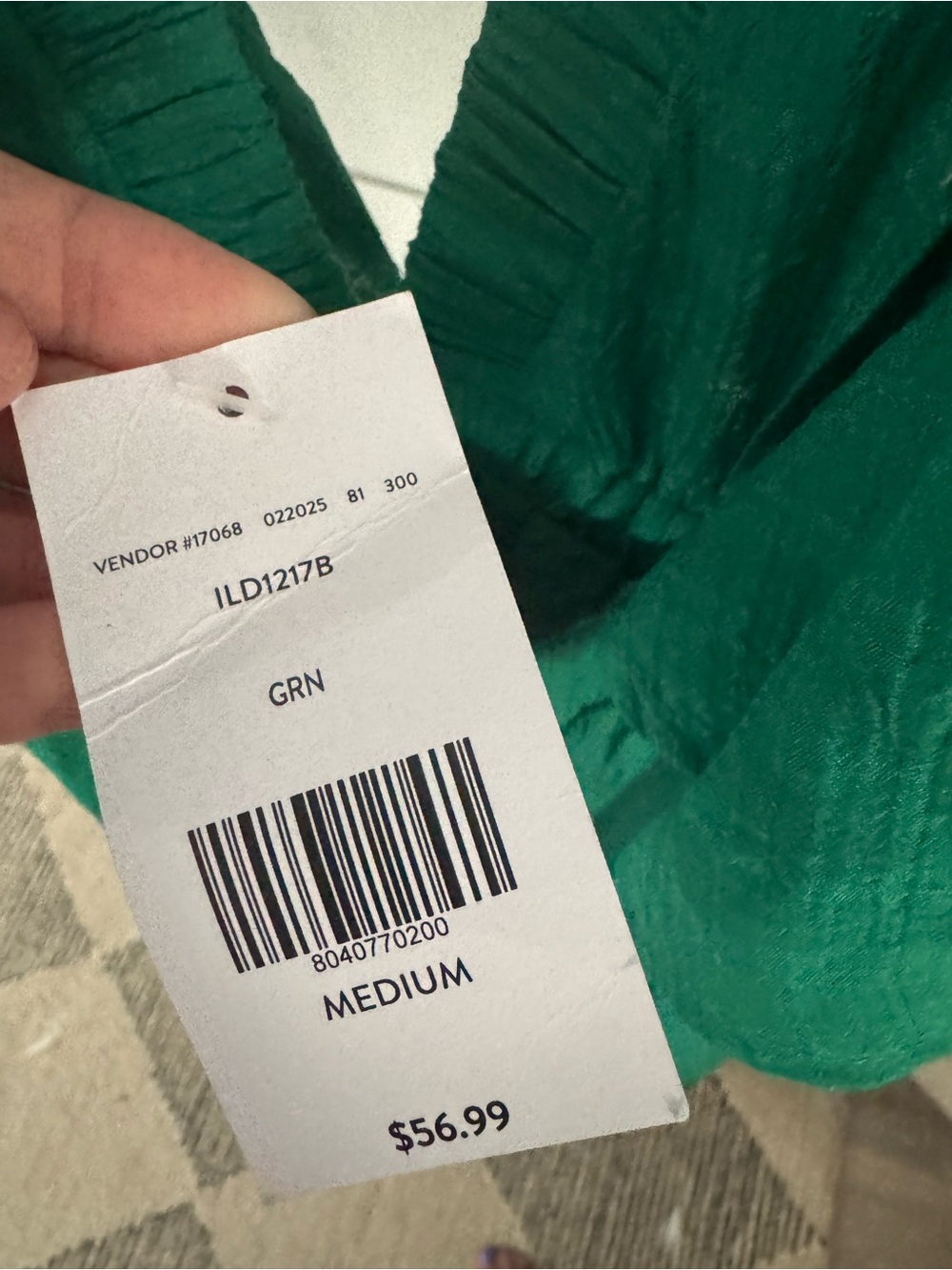 Willow & Root Ruffle Midi Dress Green Medium New - Picture 2 of 6